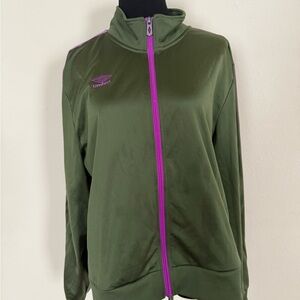 Umbro Women's Green Jacket with Purple Accents